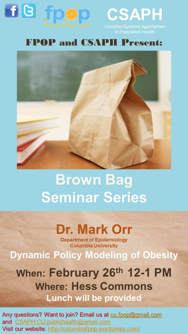 Second Brown Bag Lunch with Dr. Mark Orr      Co-Sponsored by CSAPH